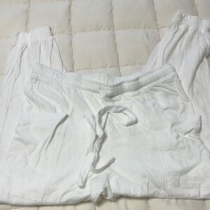 White aerie beach joggers